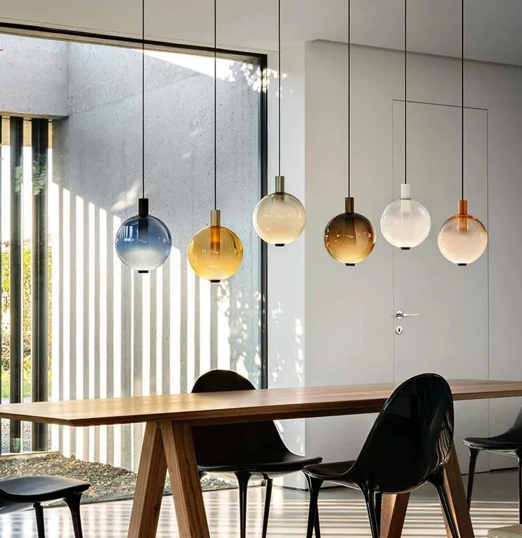 Modern Minimalist Glass Single-Head Chandelier — Bedside, Dining Room & Bar Counter — view 4
