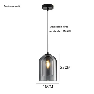 Modern Minimalist Glass Single-Head Chandelier — Bedside, Dining Room & Bar Counter — view 7