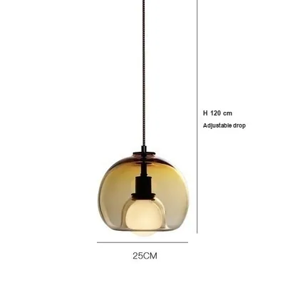 Modern Minimalist Glass Single-Head Chandelier — Bedside, Dining Room & Bar Counter — view 8