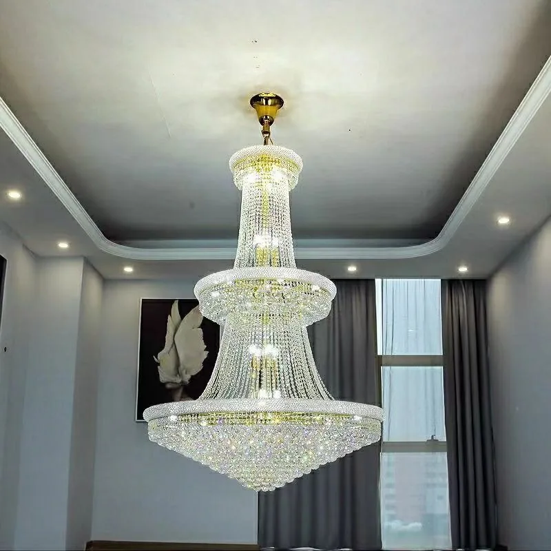 Light Luxury Crystal Chandelier — Duplex, Villa & Hotel — view 13