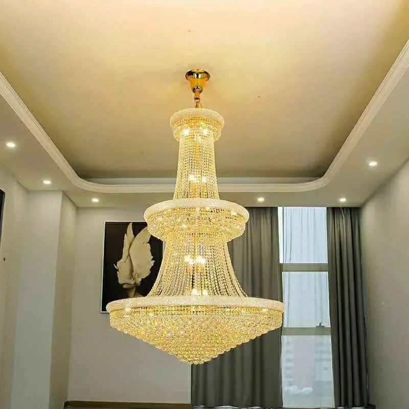 Light Luxury Crystal Chandelier — Duplex, Villa & Hotel — view 3