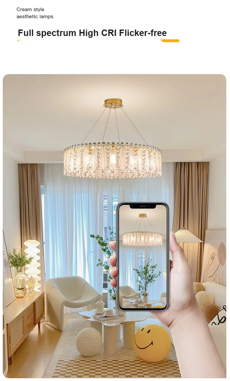 Light Luxury Crystal Chandelier — Living Room, Bedroom & Dining Room — view 10