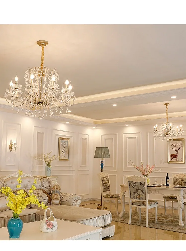 Light Luxury Crystal Chandelier — Villa, Living Room & Dining Room — view 7