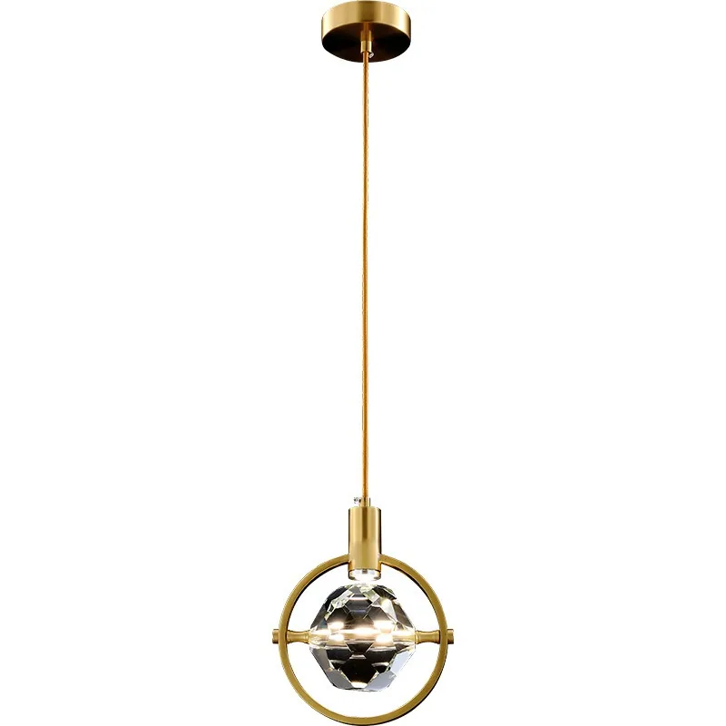 Modern Crystal Single-Head Chandelier — Bedroom, Bedside & Corridor — view 5