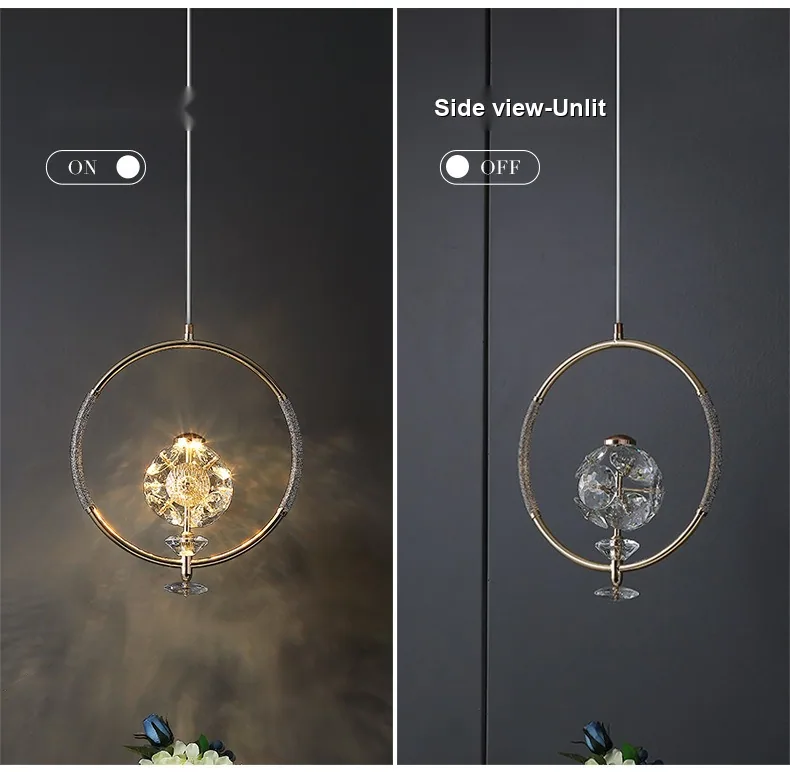 Modern Minimalist Single-Head Chandelier — Bedroom, Bedside & Corridor — view 13
