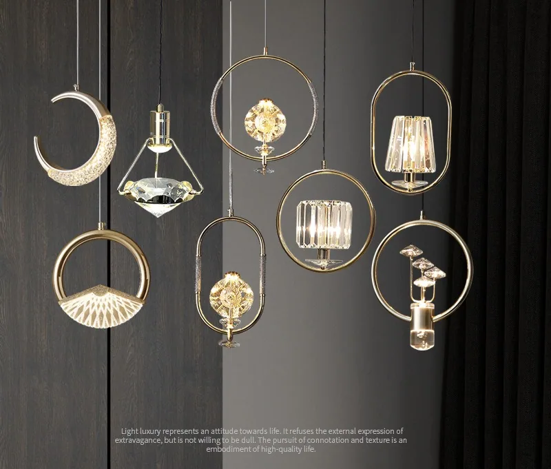 Modern Minimalist Single-Head Chandelier — Bedroom, Bedside & Corridor — view 1