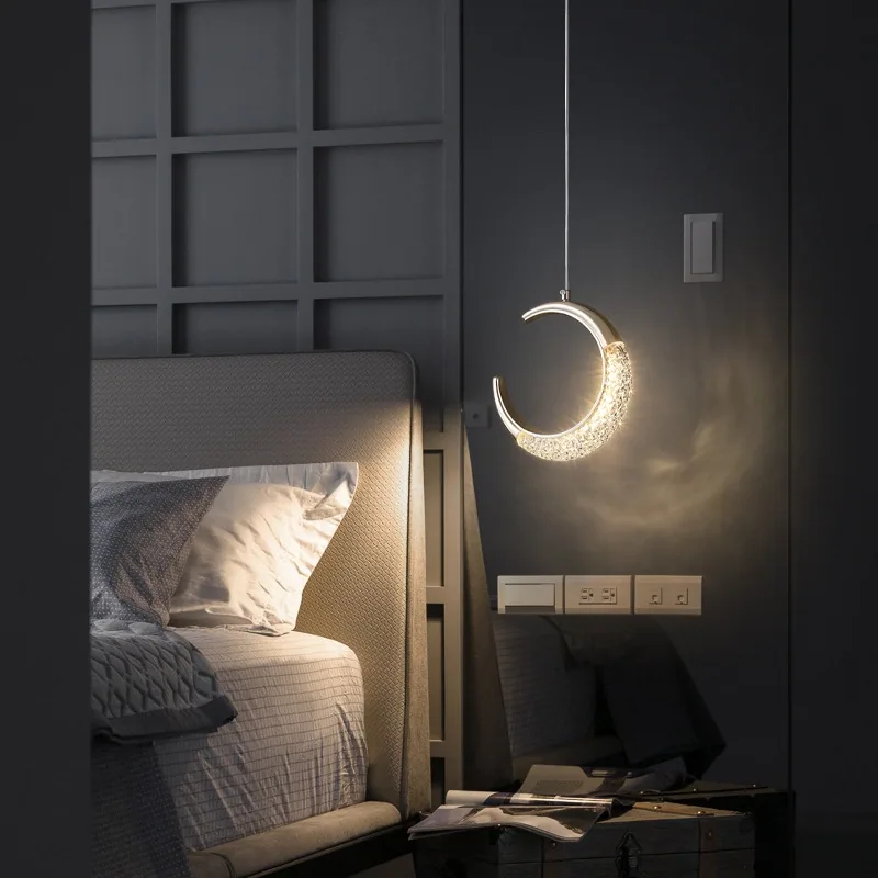 Modern Minimalist Single-Head Chandelier — Bedroom, Bedside & Corridor — view 2