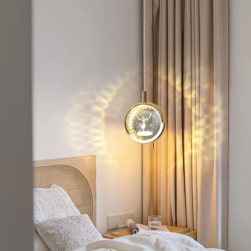 Modern Minimalist Crystal Cord-Hung Chandelier — Stairwell, Bedroom & Bedside — view 8