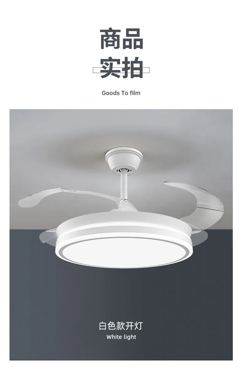 Modern Retractable Fan Ceiling Fan Light — Living Room, Bedroom & Dining Room (Model TM668472750179) — view 8