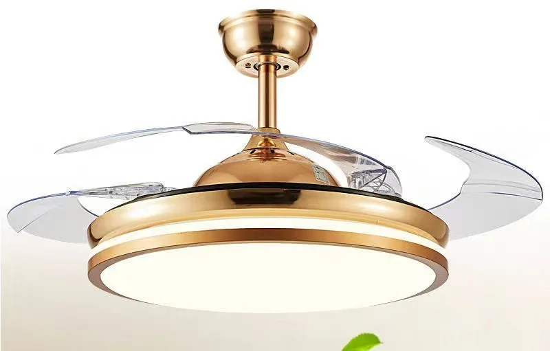 Modern Retractable Fan Ceiling Fan Light — Living Room, Bedroom & Dining Room (Model TM668472750179) — view 2