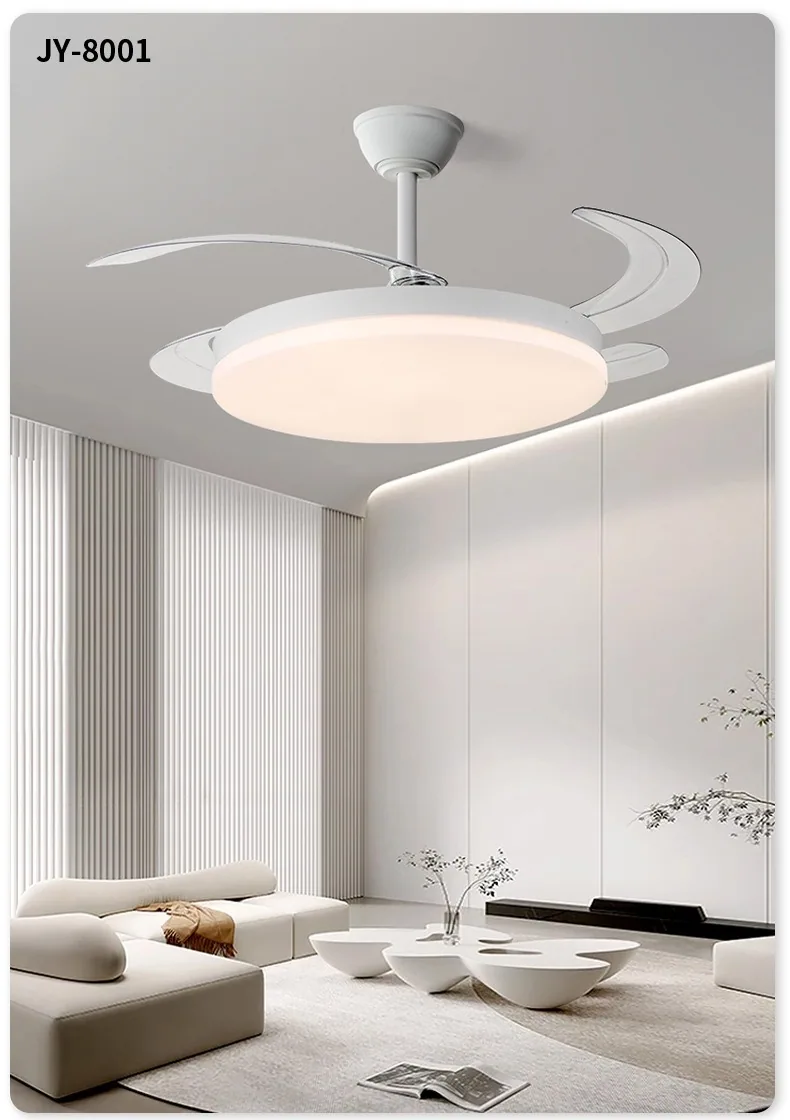 Modern Minimalist Variable-Frequency Retractable Fan Ceiling Fan Light — view 9