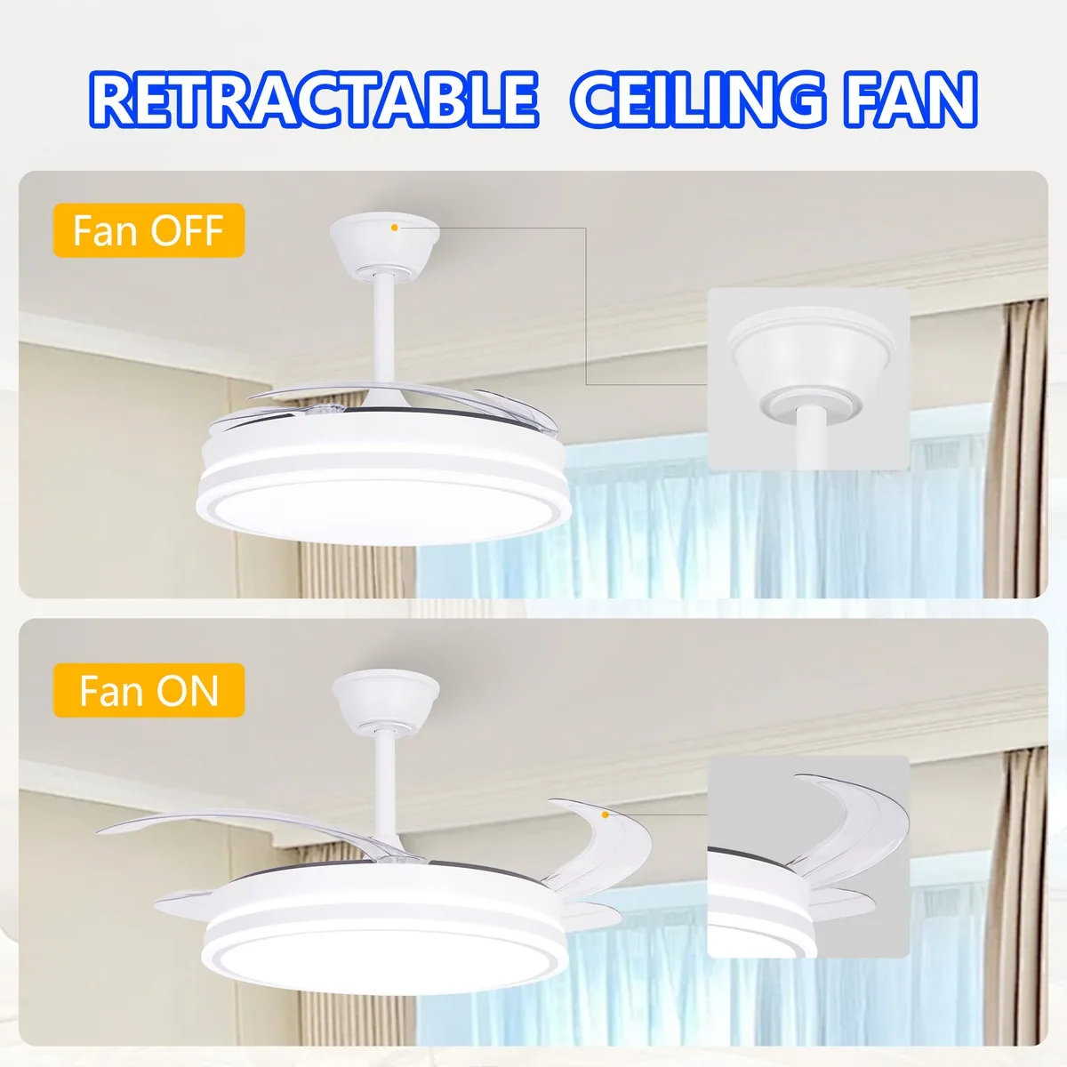 Modern Minimalist LED Variable-Frequency Remote-Controlled Ceiling Fan Light — view 1