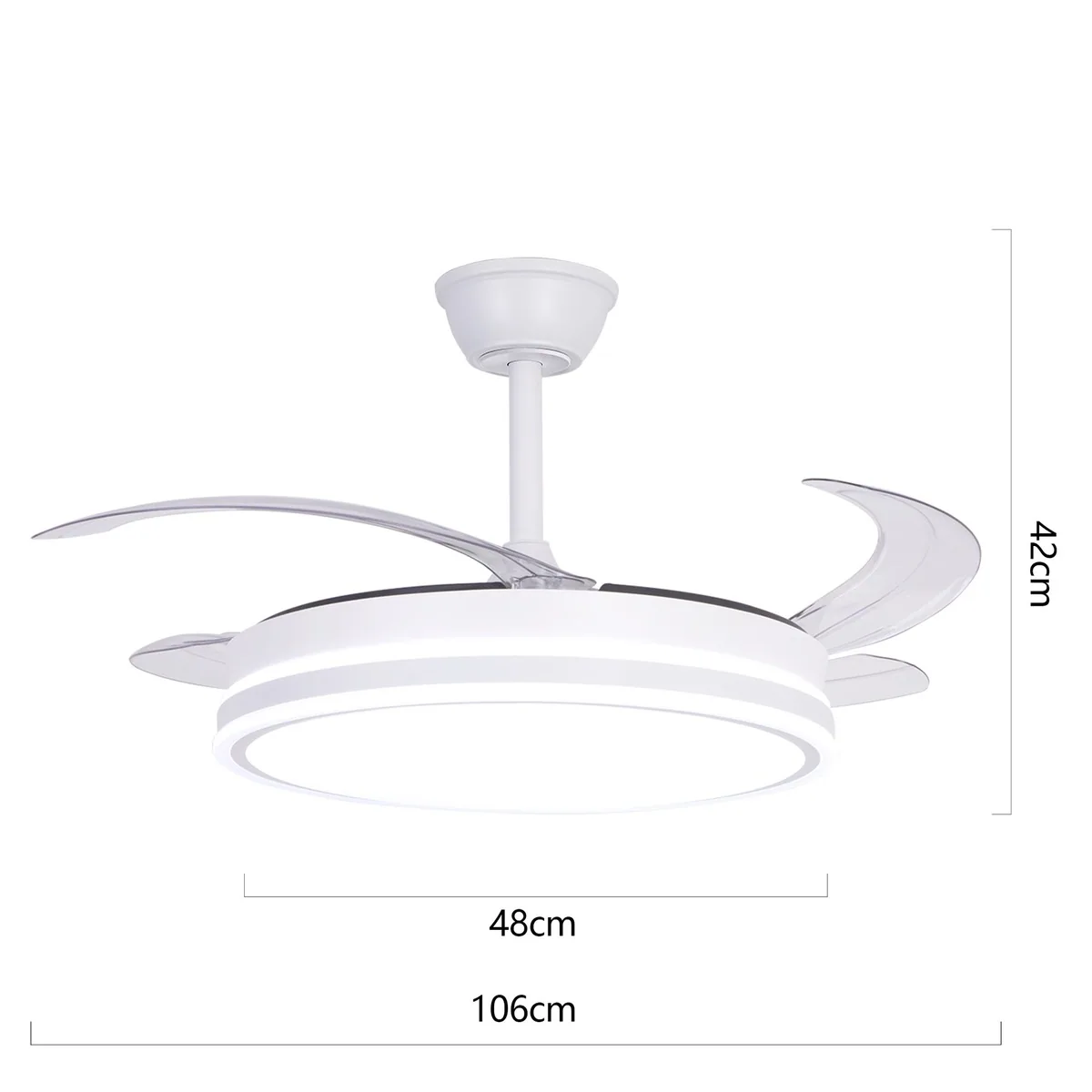 Modern Minimalist LED Variable-Frequency Remote-Controlled Ceiling Fan Light — view 2