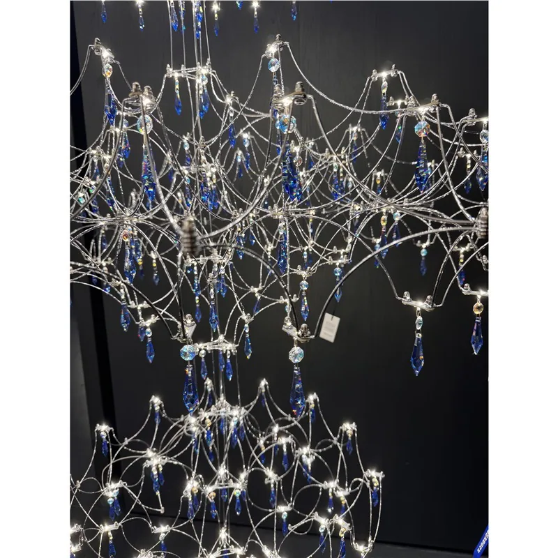 Modern Minimalist Crystal Chandelier — Duplex, Stairwell & Villa (Model 3254) — view 3