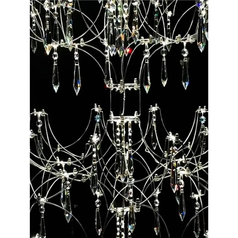 Modern Minimalist Crystal Chandelier — Duplex, Stairwell & Villa (Model 3254) — view 4