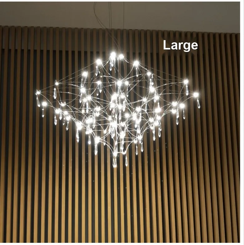 Ultra-Minimalist LED Crystal Chandelier — Dining Room & Bar Counter — view 12