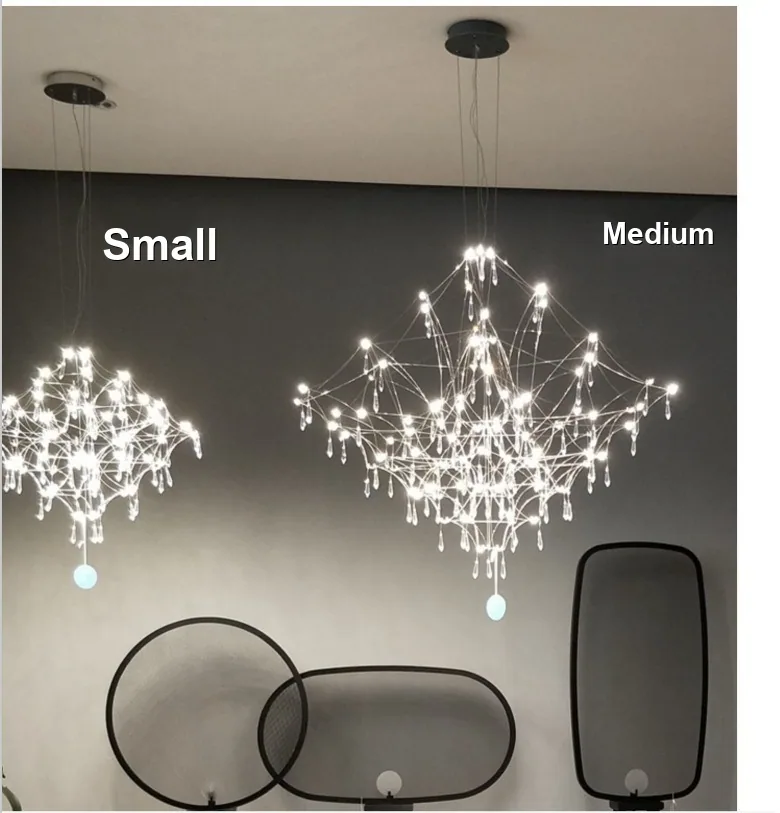 Ultra-Minimalist LED Crystal Chandelier — Dining Room & Bar Counter — view 13