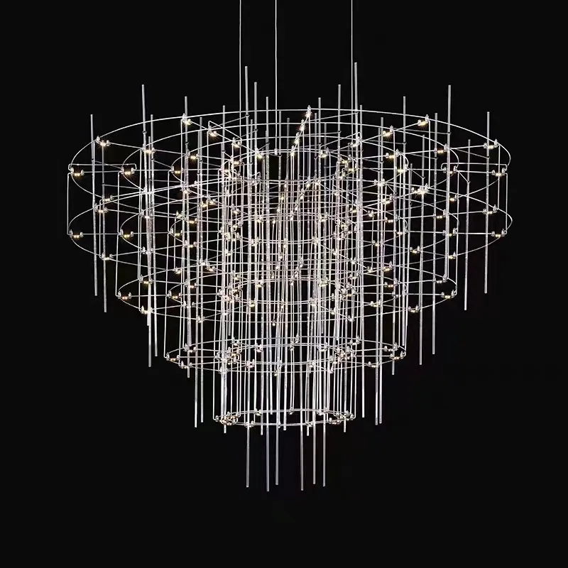 Ultra-Minimalist LED Crystal Chandelier — Dining Room & Bar Counter — view 3