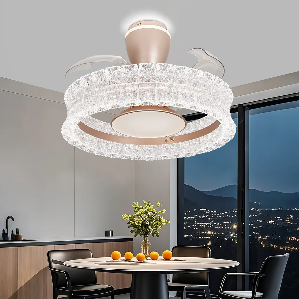 Light Luxury Ceiling Fan Light — Duplex, Villa & Living Room — view 1