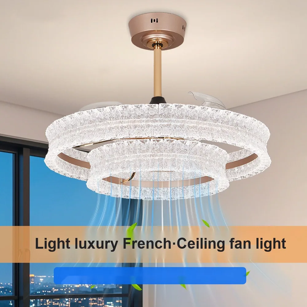 Light Luxury Ceiling Fan Light — Duplex, Villa & Living Room — view 3
